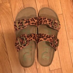 Leopard print sandals